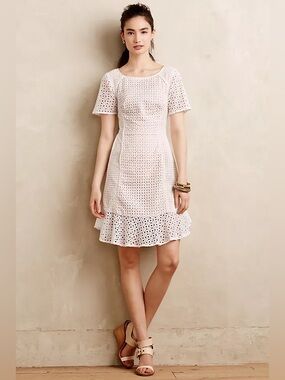 Anthropologie HD in Paris Georgia Eyelet Dress ▫️⚜️🤍
